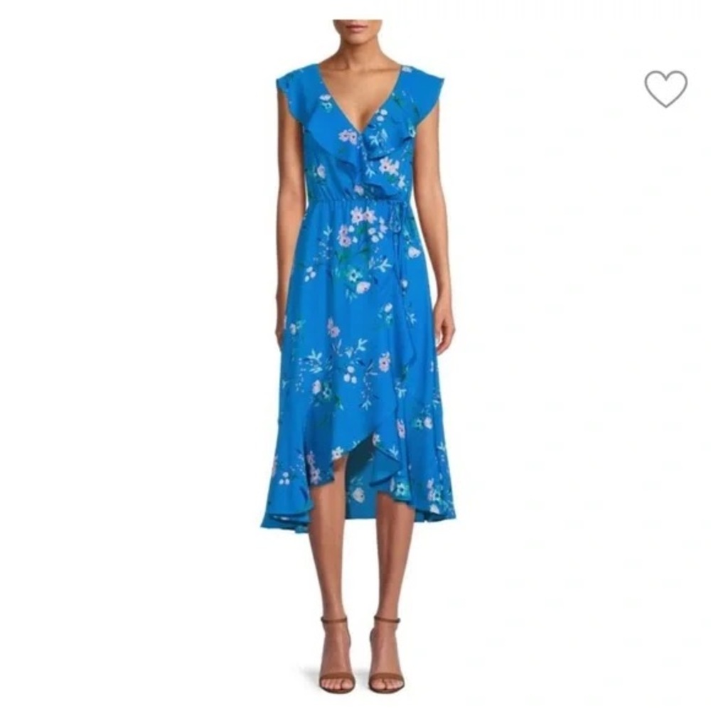 Nordstrom Socialite Cobalt Floral Ruffle Dress